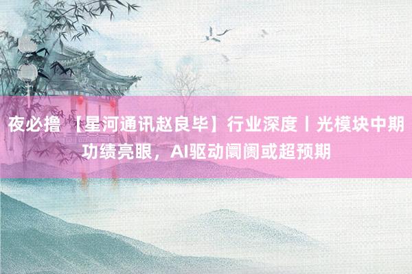 夜必撸 【星河通讯赵良毕】行业深度丨光模块中期功绩亮眼，AI驱动阛阓或超预期