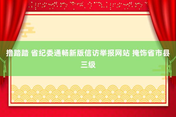 撸踏踏 省纪委通畅新版信访举报网站 掩饰省市县三级